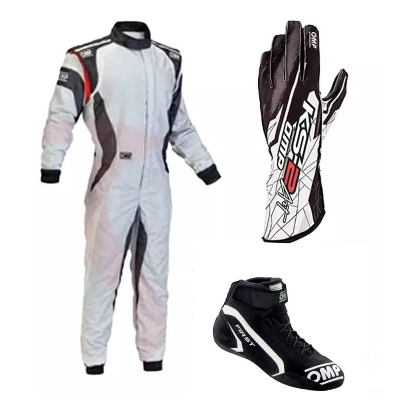 Omp Go Kart Racing Suit Cik Fia Level 2 Approved Kart Suit All Sizes With Shoes, Gloves Free Gift