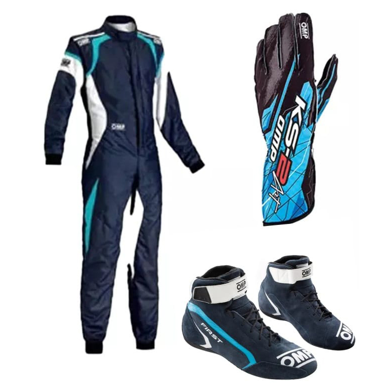 Omp Go Kart Racing Suit Cik Fia Level 2 Approved Kart Suit All Sizes With Shoes, Gloves Free Gift