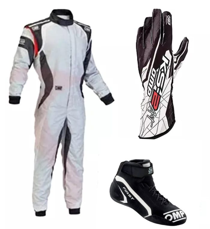 Omp Go Kart Racing Suit Cik Fia Level 2 Approved Kart Suit All Sizes With Shoes, Gloves Free Gift