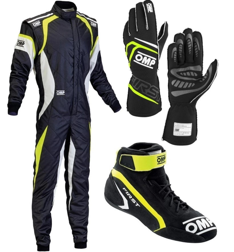 Omp Go Kart Racing Suit Cik Fia Level 2 Approved Kart Suit All Sizes With Shoes, Gloves Free Gift