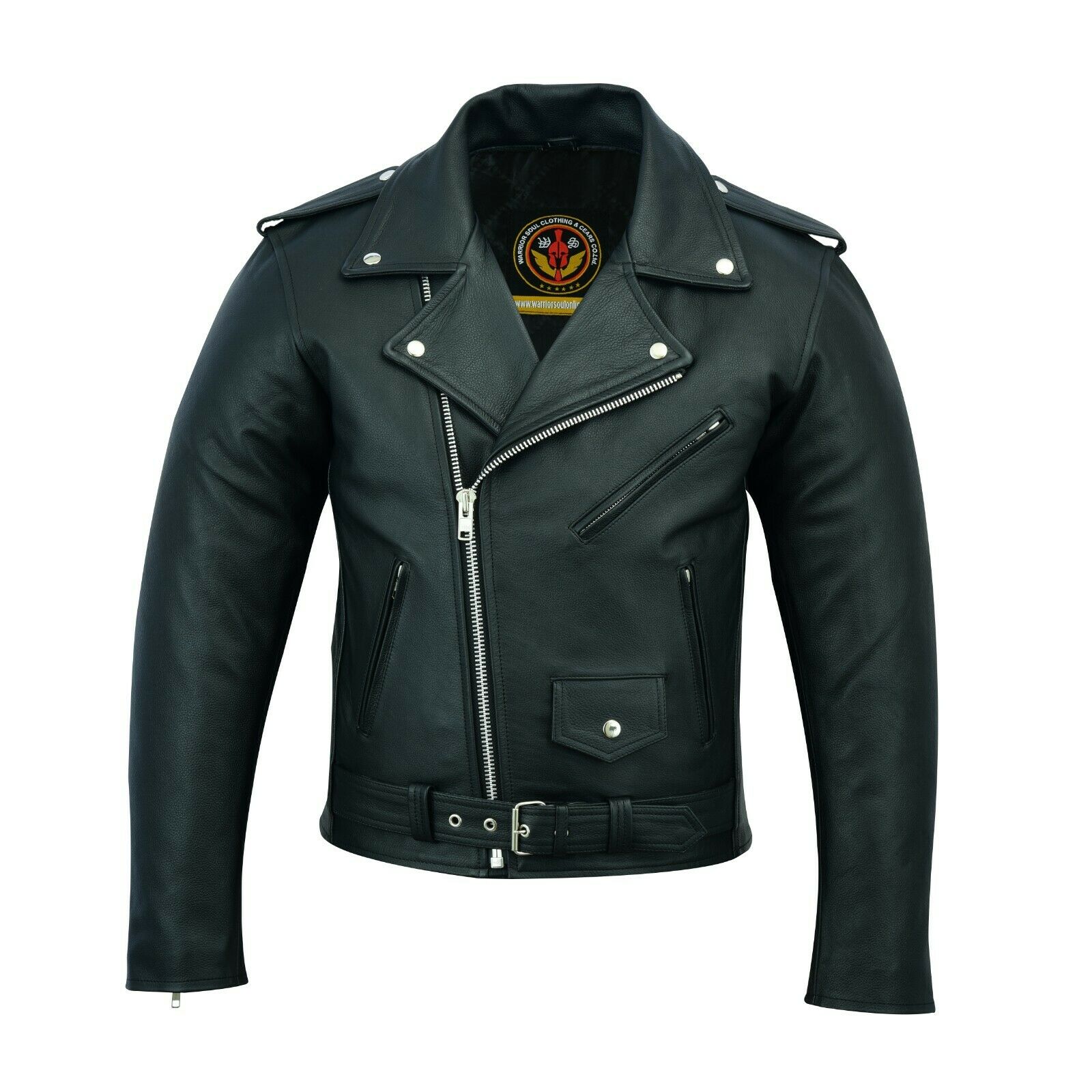 WARRIOR GEARS BRANDO Motorcycle/Motorbike Original Leather Jacket Waterproof CE Armrest with  removable Lining